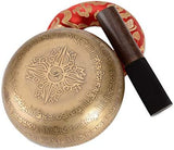 Singing Bowl 5 inch Meditation Tibetan Set Nepal Antique Mantra Carving Hand Hammered Sound For Yoga Chakras Healing Meditation -Red