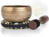 Tibetan Singing Bowl Set ~ Easy to Play ~ Creates Beautiful Sound for Holistic Healing Stress Relief Meditation & Relaxation ~ Bliss Pattern ~ Matte G
