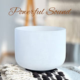 8 inch Chakra Quartz Crystal Singing Bowl Free mallet & O-ring For Meditation and Sound Healing