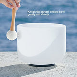 8 inch Chakra Quartz Crystal Singing Bowl Free mallet & O-ring For Meditation and Sound Therapy