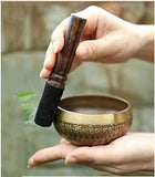 Singing Bowls 3.7 Inch Handmade Metal Tibetan Buddhist Singing Bowl Musical Instrument for Meditation with Stick and Cushion