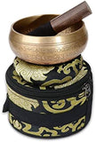 5'' Tibetan Singing Bowl Set Nepal Antique Bronze Mantra Carving Hand Hammered Sound For Yoga Chakras Healing Meditation Zen With Leather Striker Surf