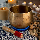 Meditative Himalayan Singing Bowl with Mallet and Cushion -Tibetan Sound Bowls for Energy Healing Mindfulness Grounding Sleep - Exquisite Feng Shui M