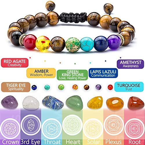 Tibetan Singing Bowls Set with 7 Chakra Crystals and Healing Stones 1 Tree of Life Necklace 1 Chakra Bracelet