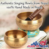 2Pack Tibetan Singing Bowls Set-100% Handmade in Nepal Sound Bowl Meditation Set for Meditation Yoga Chakra Meditation