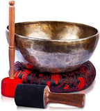 Large Tibetan Singing Bowl Set - 9 inch Master Healing Grade For Sound Bath Chakra 7 Metal Meditation Yoga