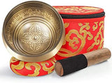 4'' Tibetan Singing Bowl Set Tibetan Singing Bowl Nepalese Hand Carved Mantra Handcrafted in Nepal Beautiful Sound for Mindfulness Yoga Meditation Hea