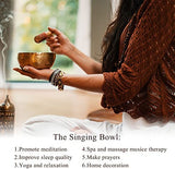 Tibetan Singing Bowl Set 7 Chakra Healing Crystals Stones Chakra Bracelet Sound Bowl Set Yoga Meditation Accessories Spiritual Singing Bowl
