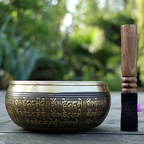 Nepal Handmade Singing Bowl Chakra Set Pure Copper Home Mantra Yoga Meditation Free Leather Sticks and Silk Mats