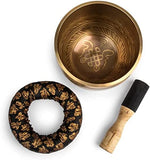 Meditative Deep Singing Bowl with Mallet and Cushion - Tibetan Sound Bowls for Energy Healing Mindfulness Grounding Zen Meditation - Exquisite Unique