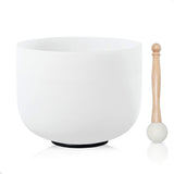 8 inch A Note Third Eye Chakra Frosted Quartz Crystal Singing Bowl Free mallet & O-ring For Meditation and Sound Therapy