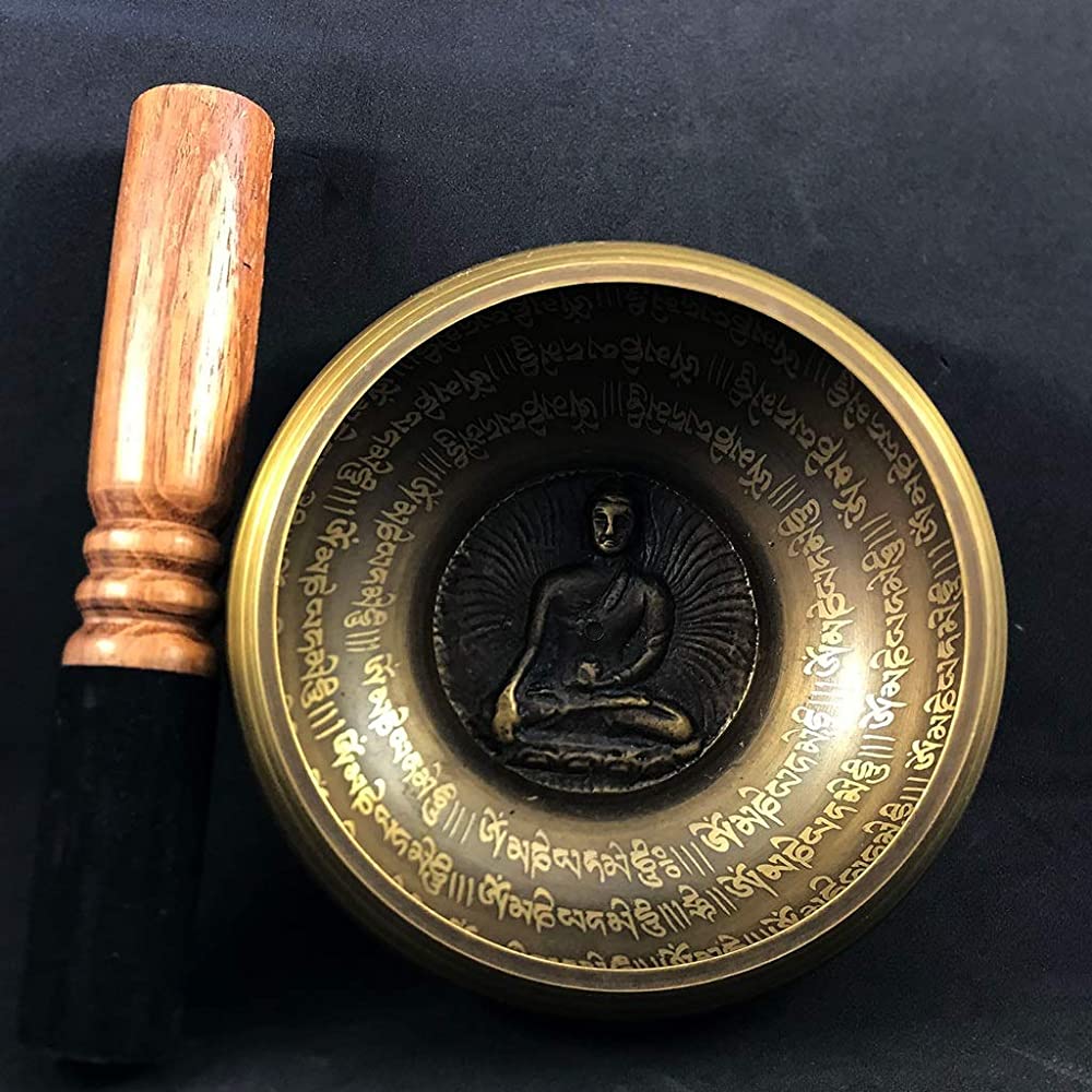 Buddhism Singing Bowls Meditative Tibetan Singing Bowl with MalletMat for Meditation Yoga Buddhism Gifts Home Decor Crafts
