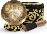 4 Inch Singing Bowl Set Tibetan Singing Bowl Mantra Handcrafted in Nepal Deep Sound Lasting for Yoga Chakras Healing Zen Meditation with Leather Strik
