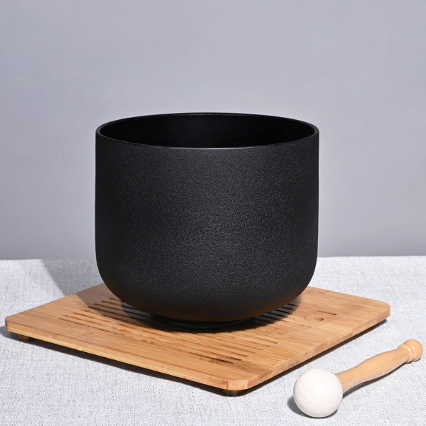 Pure Black Note C Crystal Singing Bowl For Healing