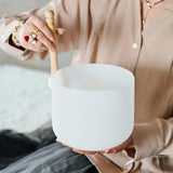 8 inch Chakra Quartz Crystal Singing Bowl Free mallet & O-ring For Sound Therapy And Sleeping Improve