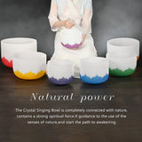 Crystal Singing Bowl Set - 7 Chakra Tuned - Complete Healing 432 Hz - Size 6" to 12"