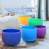 Kreativeproduct™ Large Crystal Singing Bowl Set 7 Chakras 432 Hz Size 8" to 14"