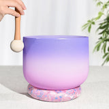 Kreativeproduct™ 432HZ  Candy colored Frosted Quartz Crystal Singing Bowl