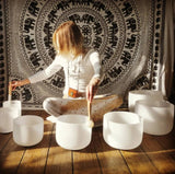 Crystal Singing Bowl Set - 7 Chakra Tuned - Complete Healing 432 Hz - Size 6" to 12"