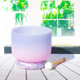 Kreativeproduct™ 432HZ  Candy colored Frosted Quartz Crystal Singing Bowl